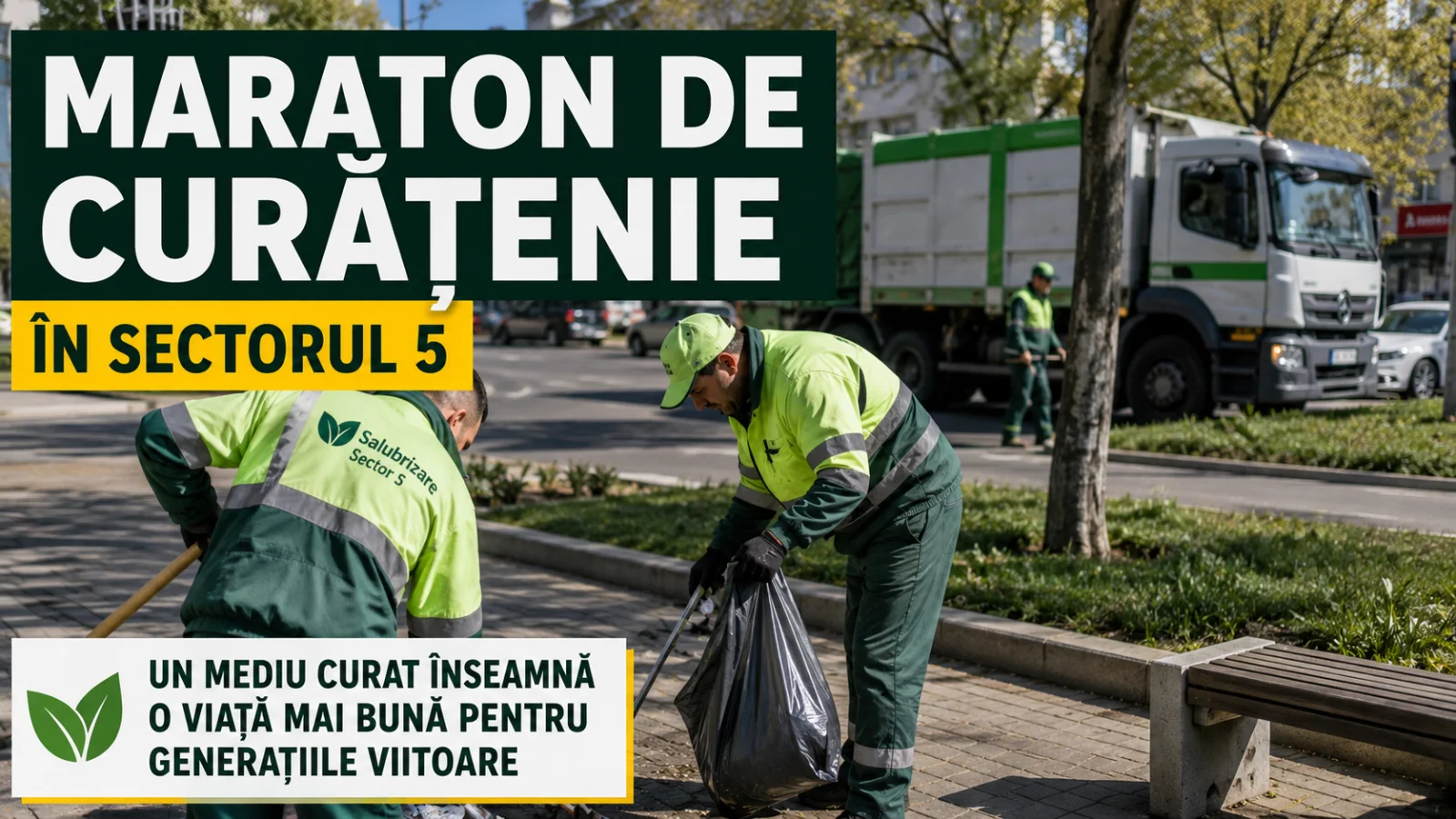 Maraton de curățenie în Sectorul 5. Autoritățile vor să transforme întreaga zonă într-un model de responsabilitate față de mediu