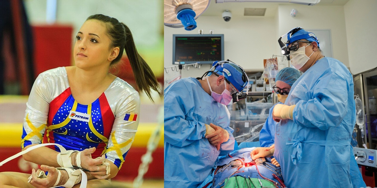 Larisa Iordache la competiție de gimnastică