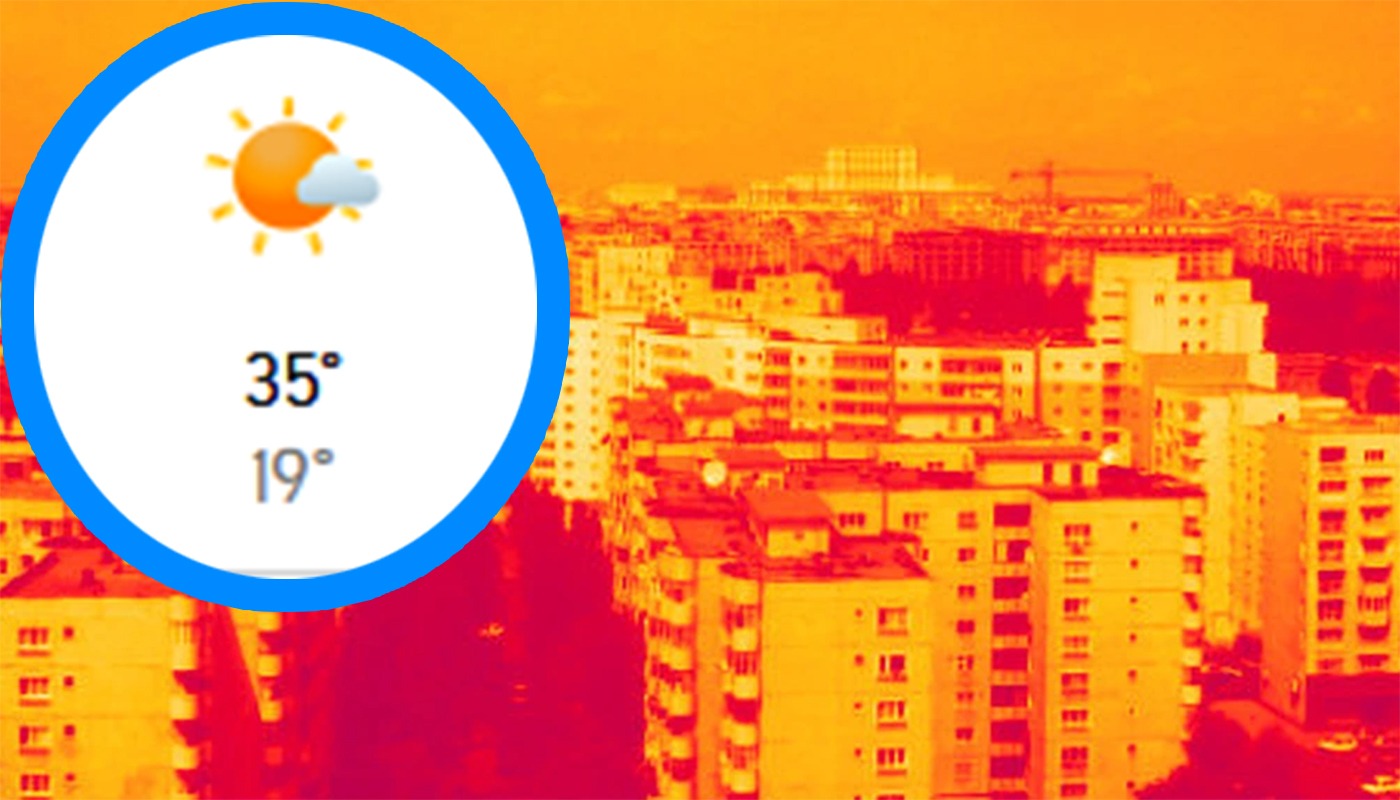 Harta meteo cu temperaturi ridicate în București