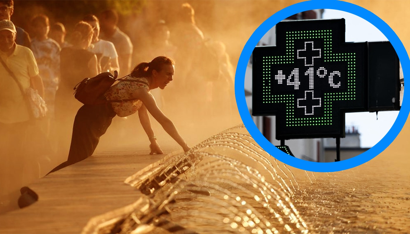Termometru care arată 36 de grade Celsius într-un oraș în timpul verii