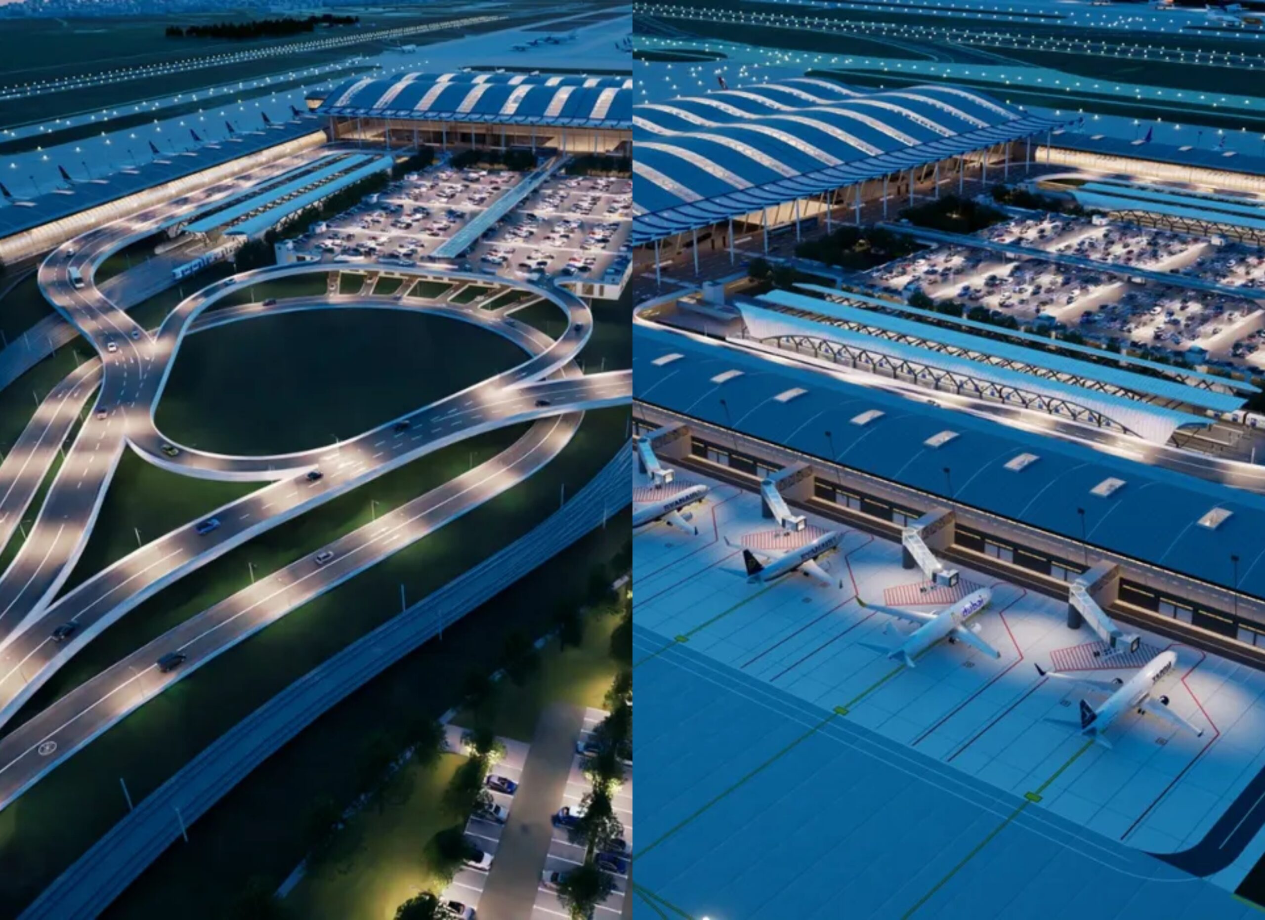 Vedere artistică a noului terminal al Aeroportului Henri Coandă Otopeni