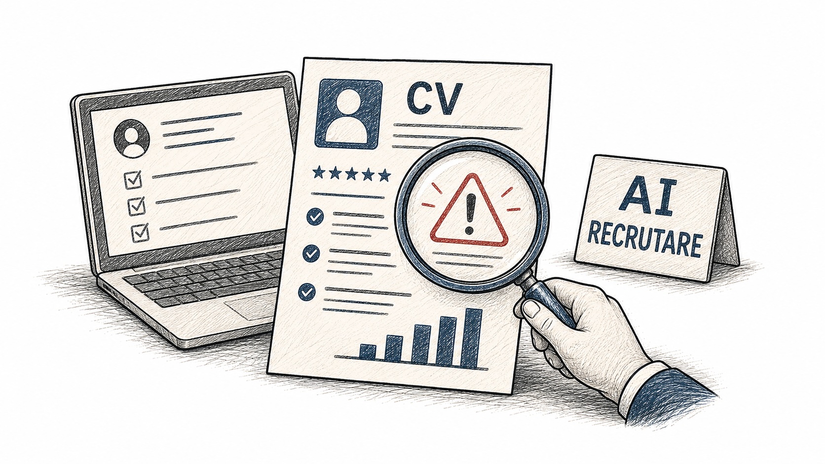 CV generat de AI pe un ecran de laptop