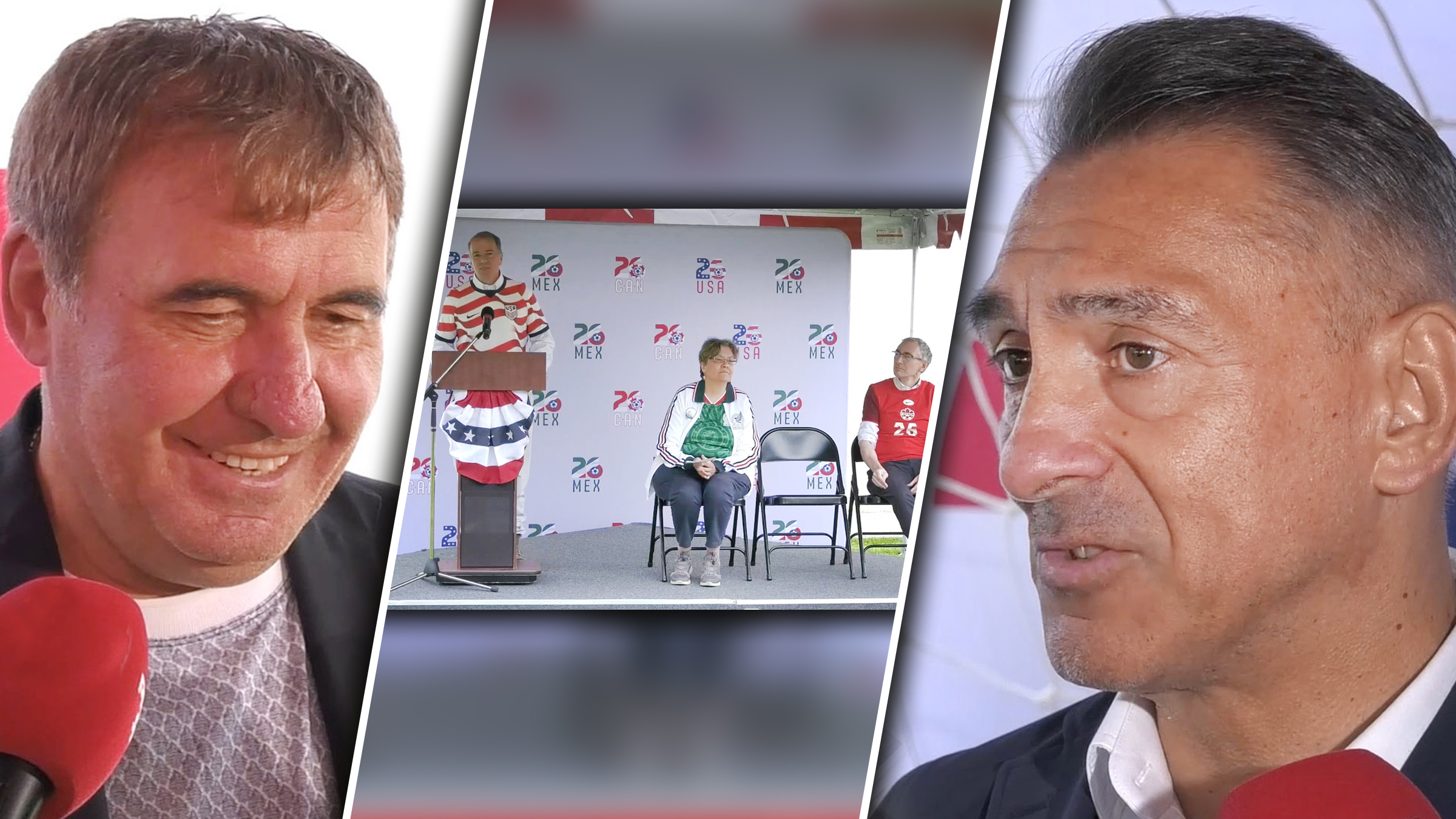 Gheorghe Hagi și Ilie Dumitrescu la evenimentul Ambasadei SUA de lansare a Campionatului Mondial 2026