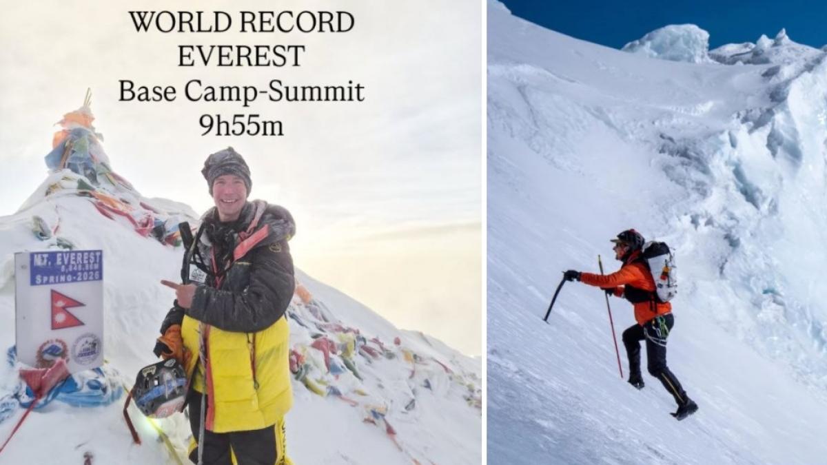 Tyler C. Andrews pe vârful Muntelui Everest