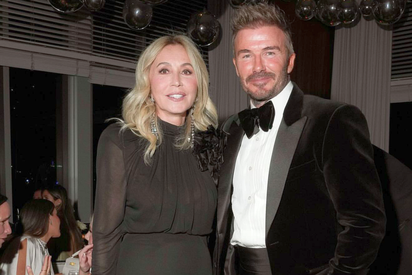 Anastasia Soare alături de David și Victoria Beckham la ceremonia Hollywood Walk of Fame