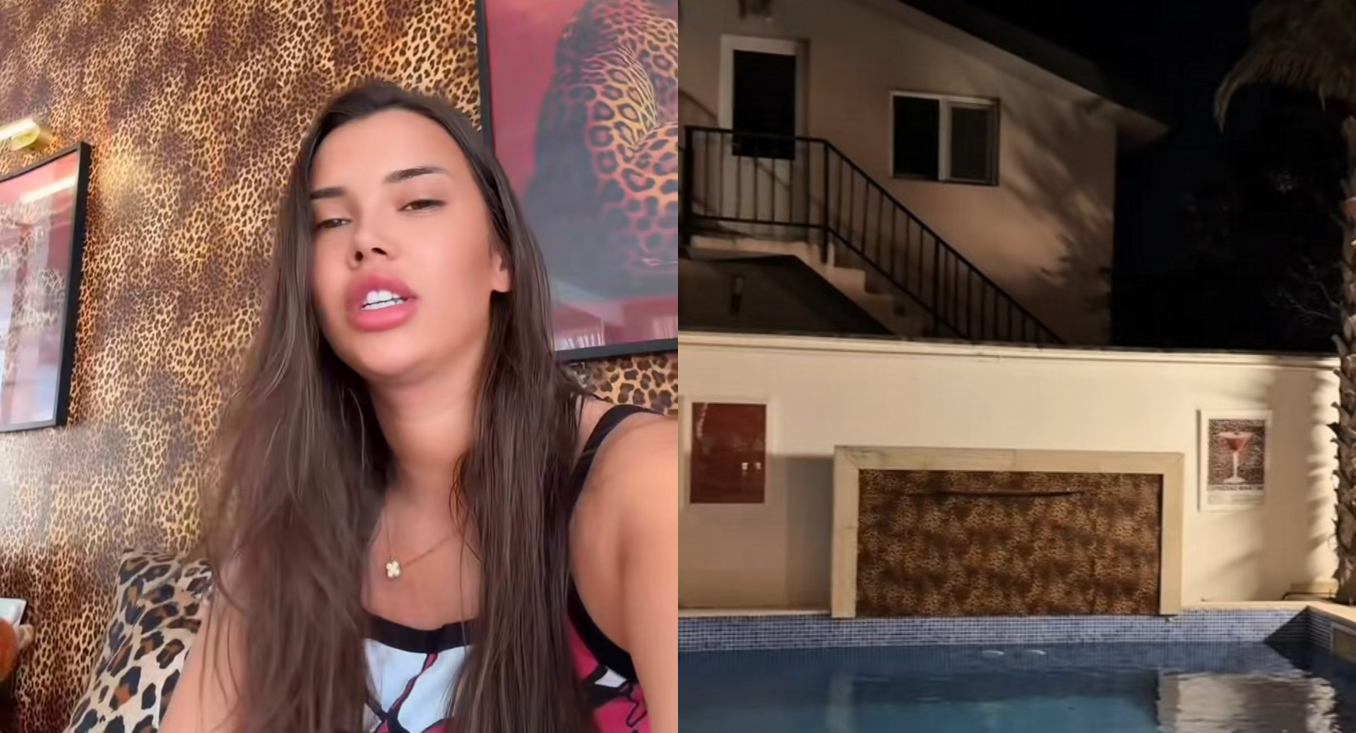 Andra Voloș pe terasa cu imprimeuri animal print