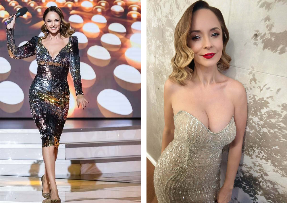 Andreea Marin, prezentatoare TV, zâmbește într-o ținută elegantă