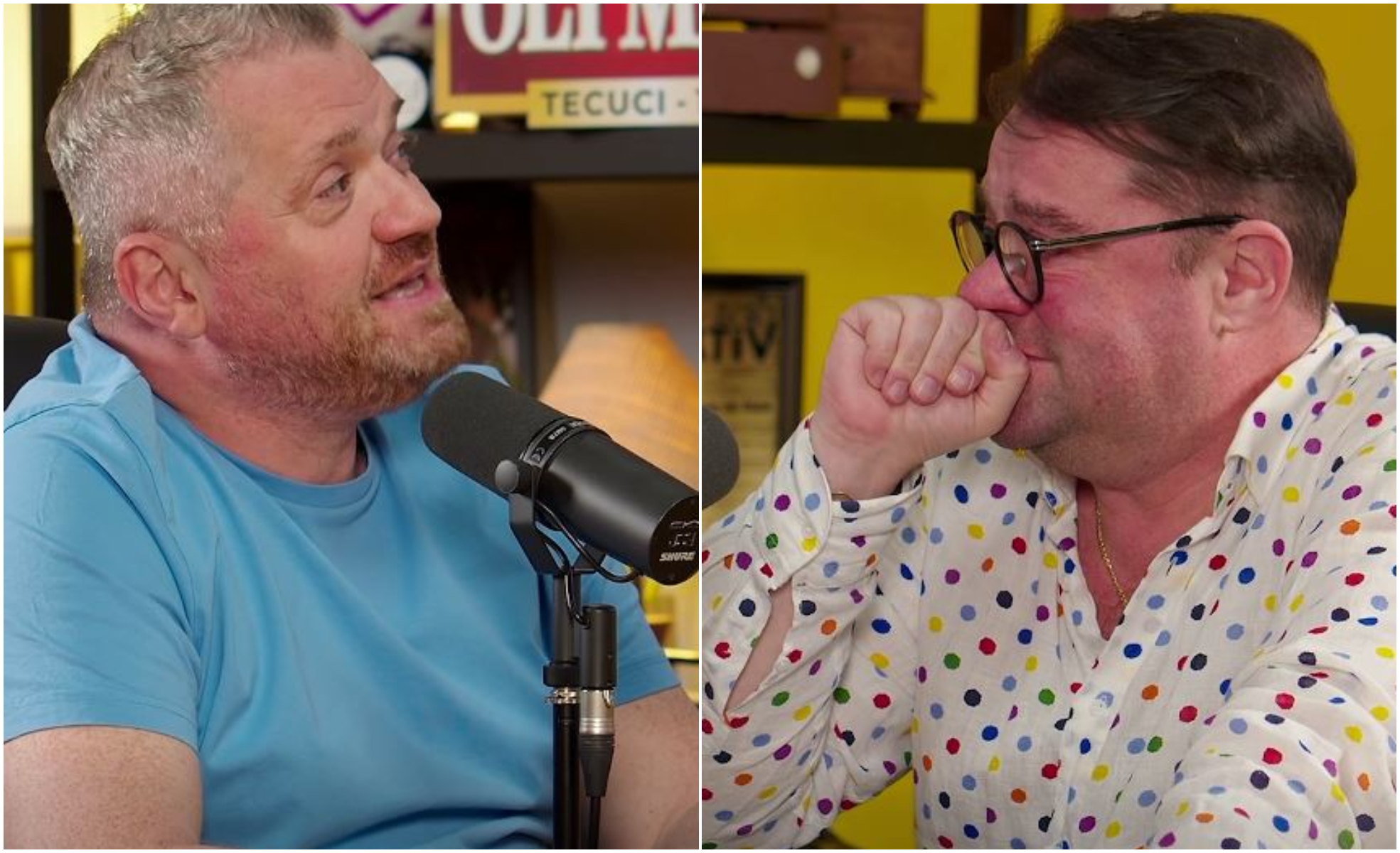 Andrei Duban plângând în timpul podcastului Vreau să știu