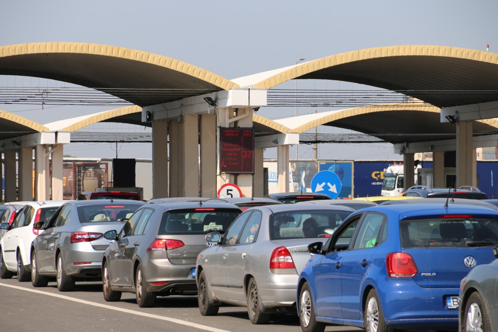 Angajați vamali în timpul unei greve