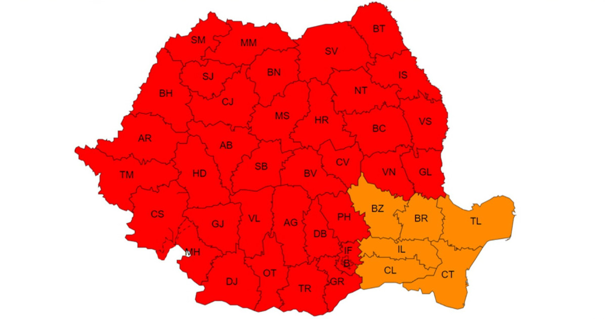 ANM extinde codul roșu de caniculă: temperaturi de până la 41°C de luni în aproape toată țara