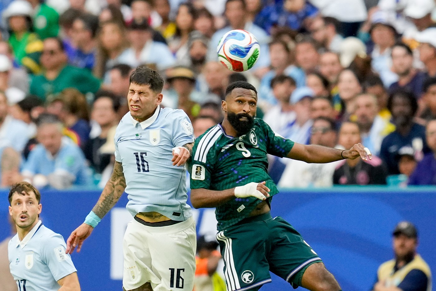 Jucătorii Uruguayului sărbătoresc golul de egalare în meciul cu Arabia Saudită la CM 2026