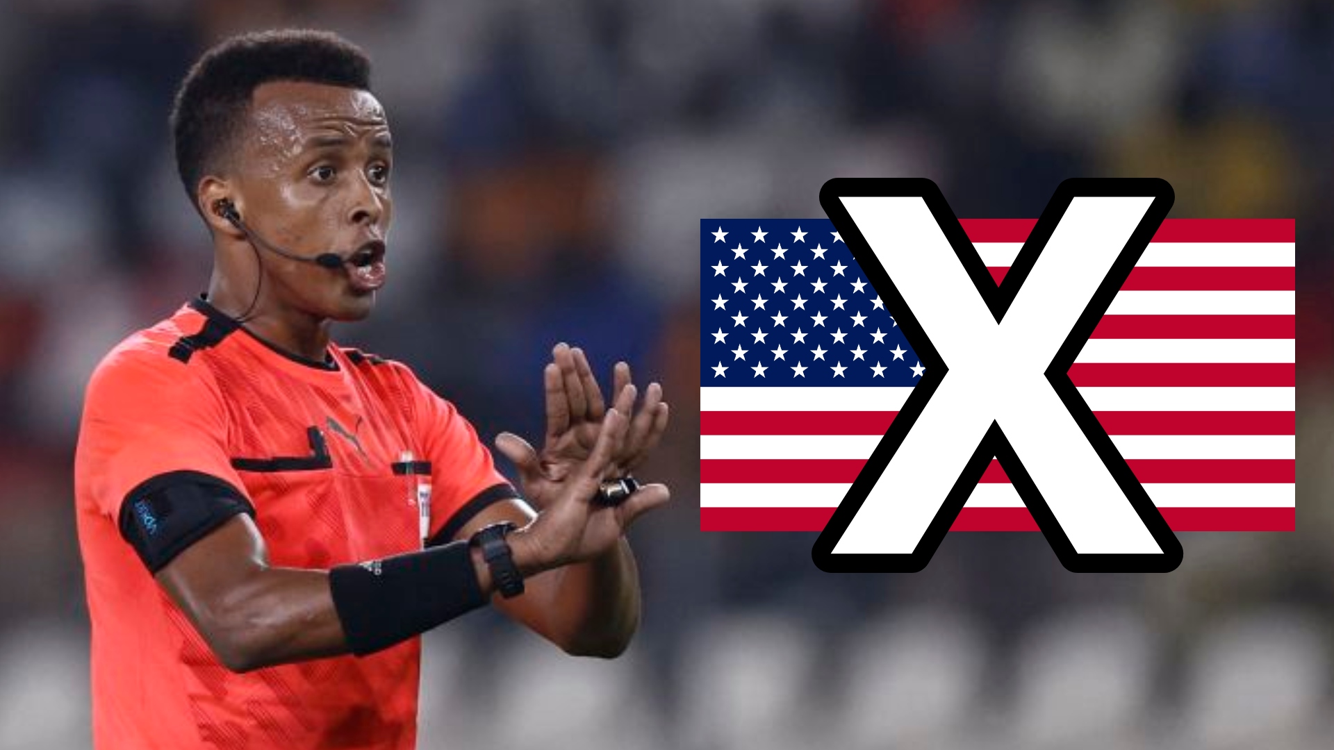 Arbitrul somalez Omar Artan pe terenul de fotbal
