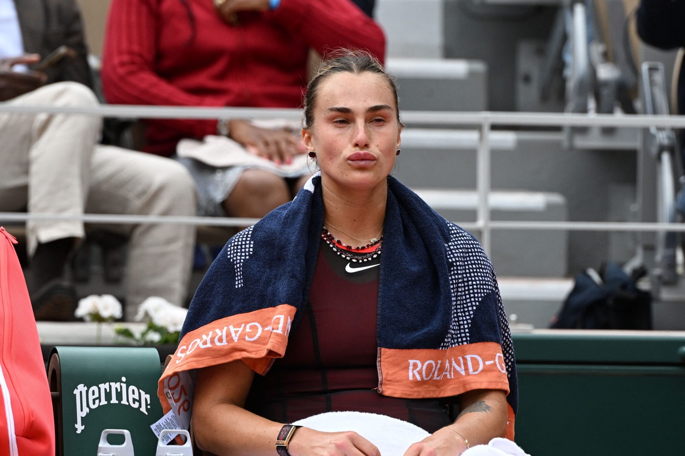 Aryna Sabalenka la conferința de presă după meci