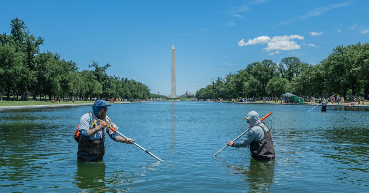 Bazinul reflectorizant de la Memorialul Lincoln, înverzit și vandalizat. Trump anunță reparații imediate