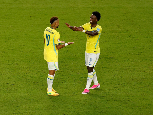 Jucătorii Braziliei sărbătoresc victoria cu Scoția la Cupa Mondială 2026