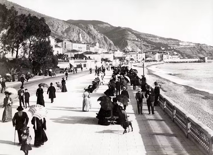 Turiști victorieni în vacanță la Menton, pe Coasta de Azur