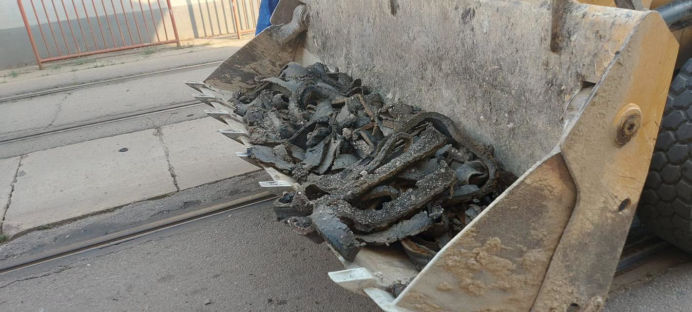 Șine de tramvai deformate de caniculă în Timișoara