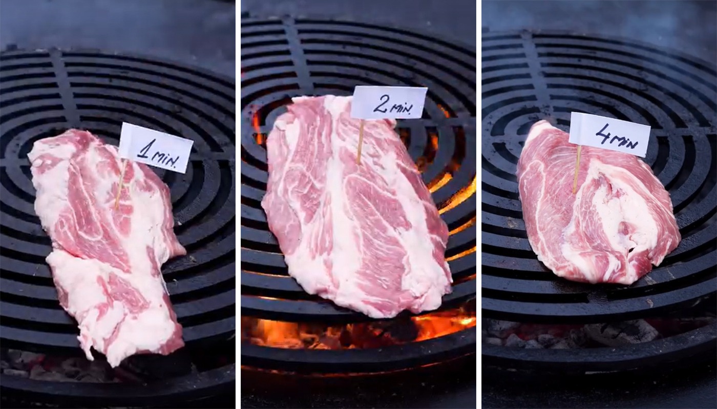 Ceafă de porc la grătar, rumenă și suculentă