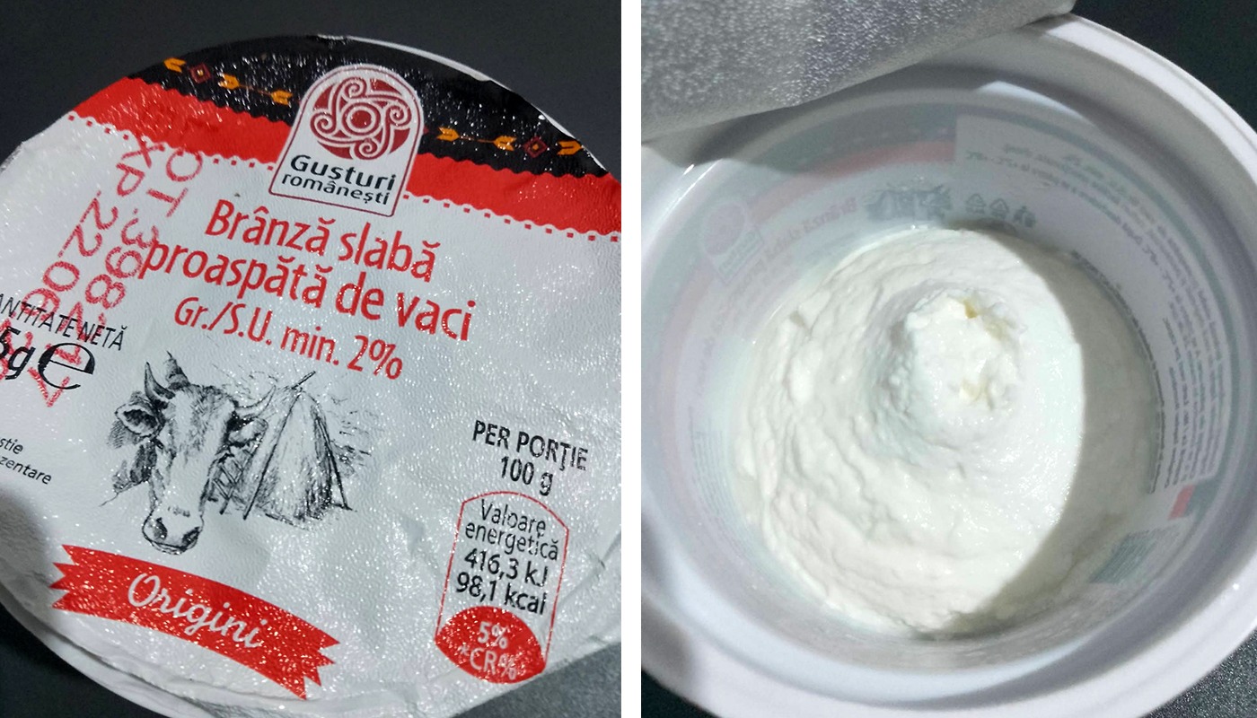 Brânză de vaci ambalată, cu gramaj incorect