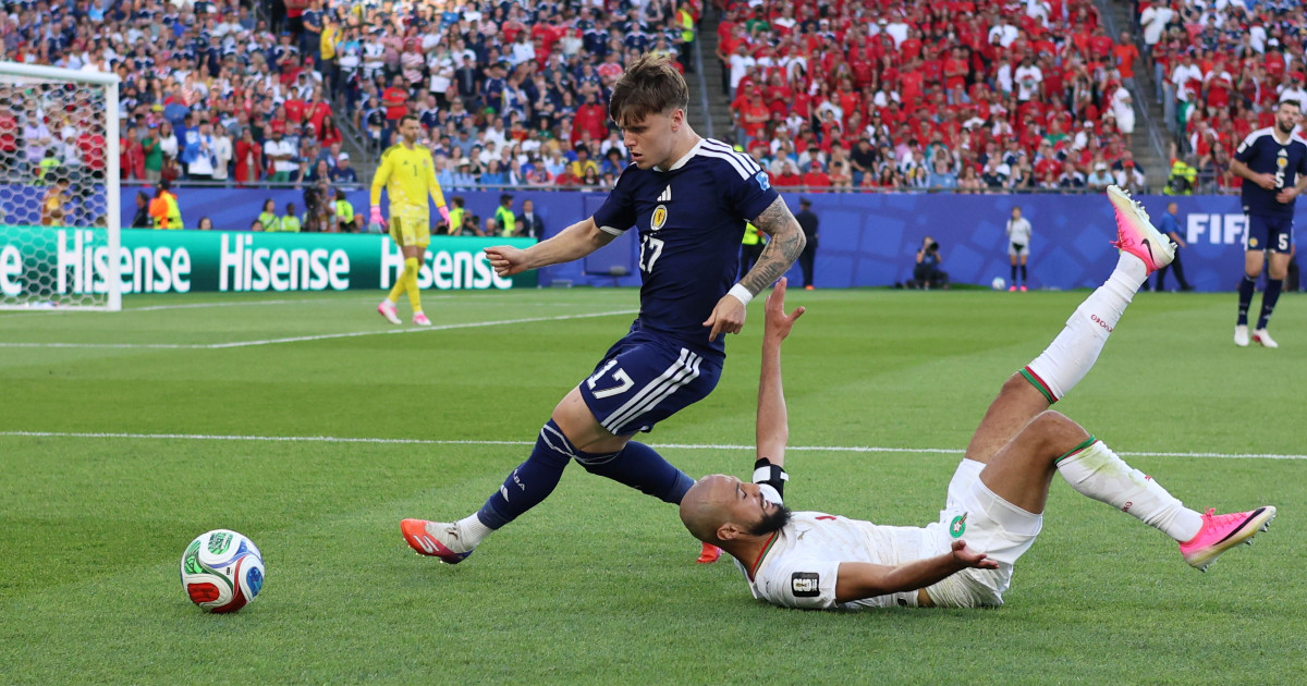 Ismael Saibari sărbătorind golul marcat împotriva Scoției la Cupa Mondială 2026