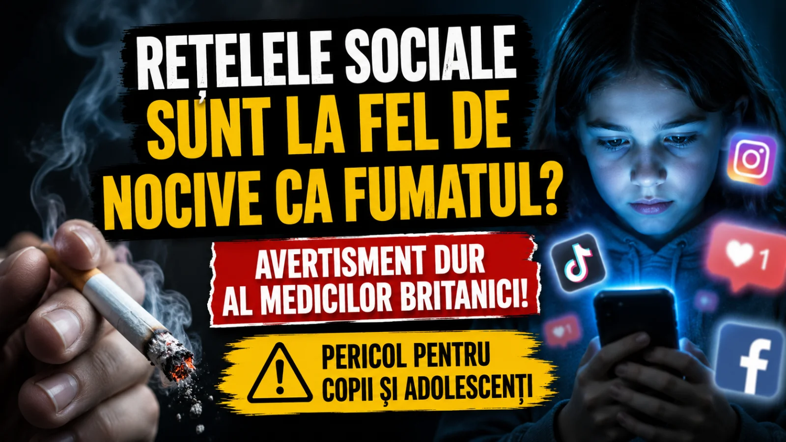 Copiii sunt în pericol? Medicii compară efectele rețelelor sociale cu cele ale fumatului