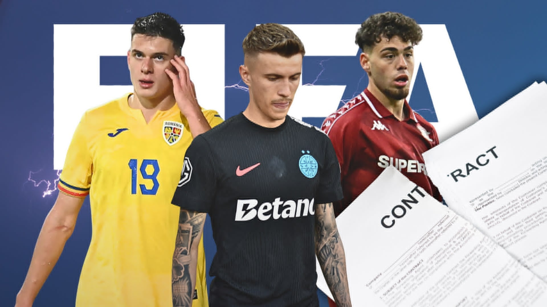 Fotbaliști români pe teren, ilustrând impactul noilor reguli FIFA