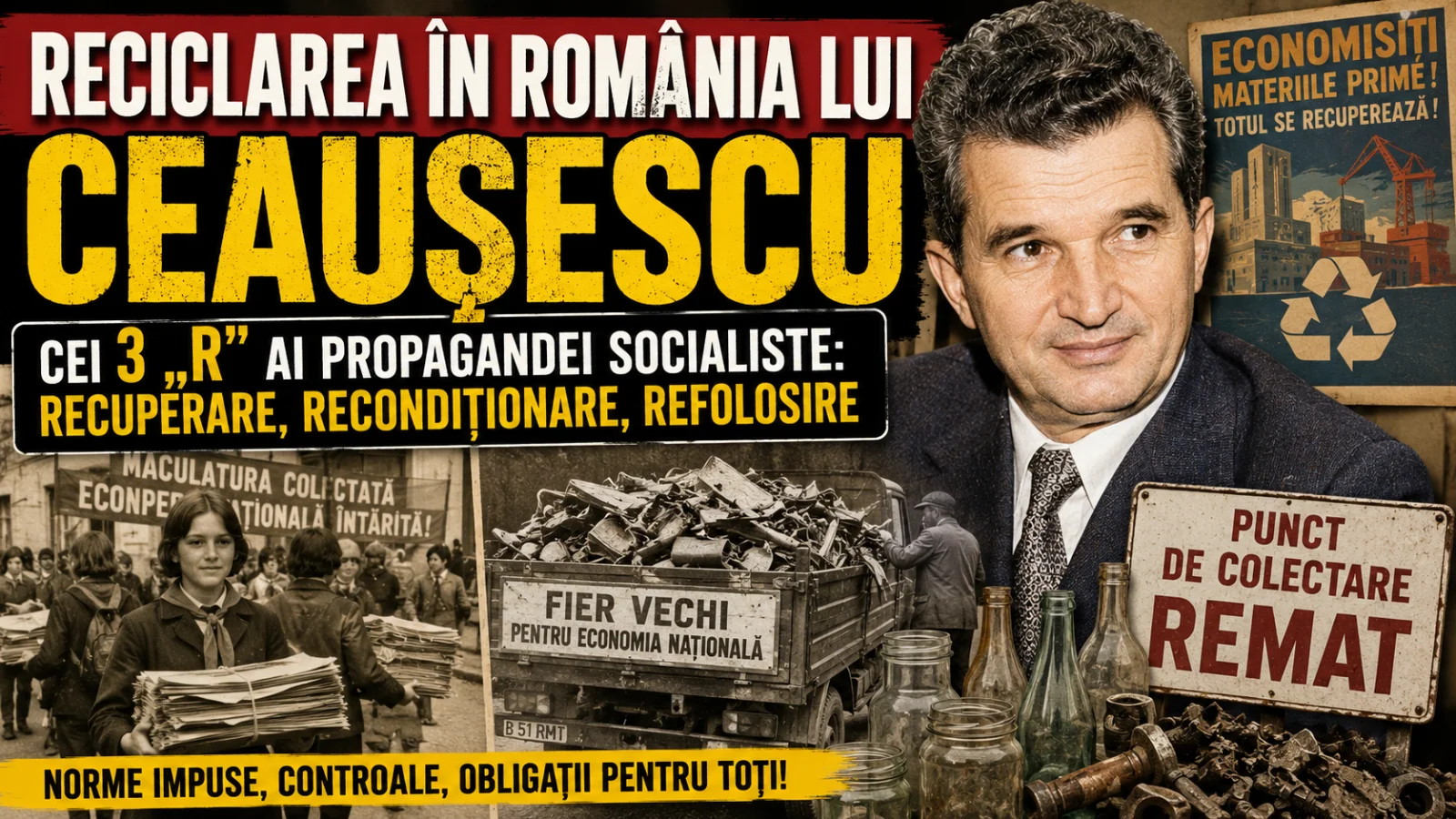 Cum recicla România în vremea lui Ceaușescu. Sistemul celor „3R” care a transformat reciclarea într-o obligație națională