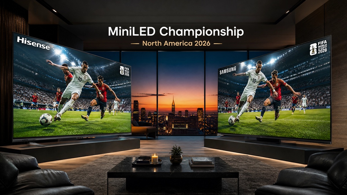 Televizoare MiniLED Hisense și Samsung pe fundalul Cupei Mondiale 2026