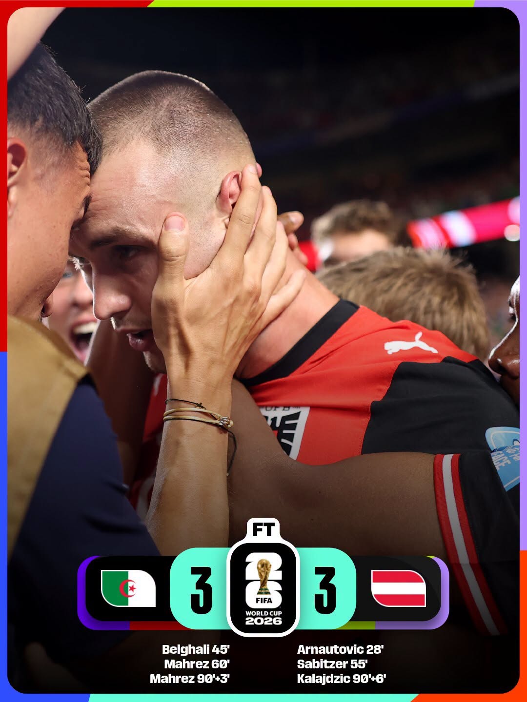 Meci de fotbal între Austria și Algeria