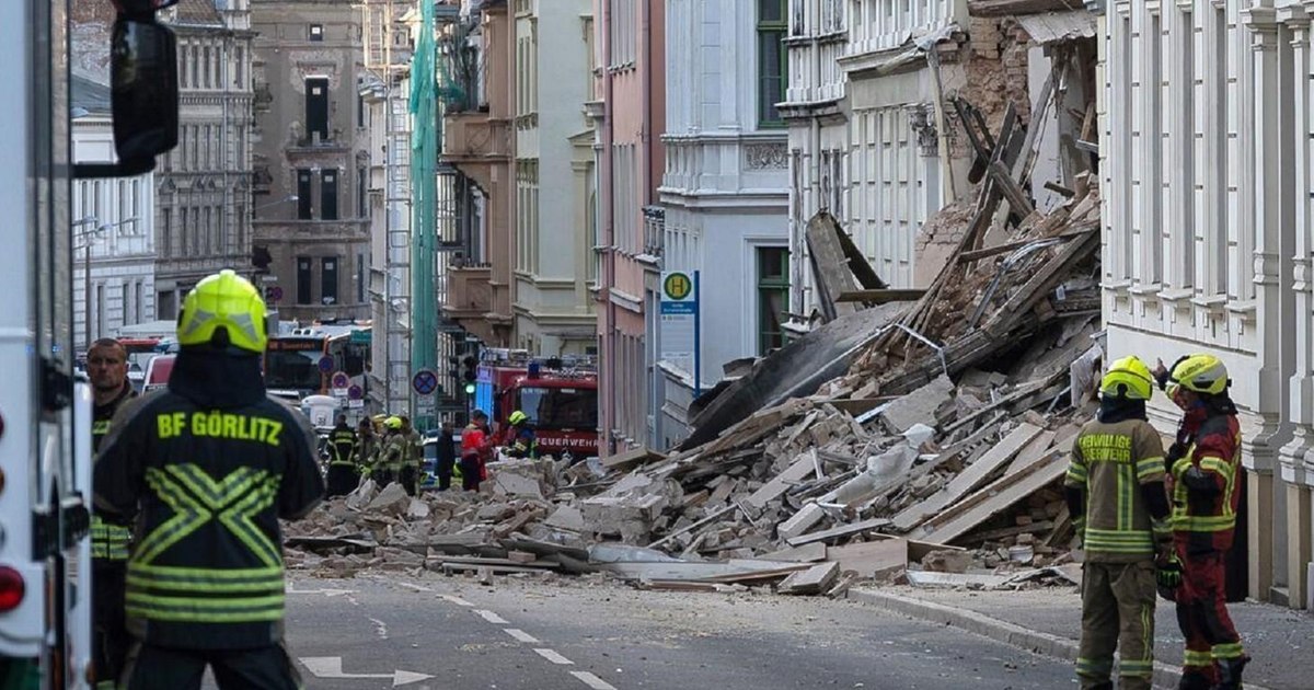 Clădire prăbușită la Görlitz, Germania