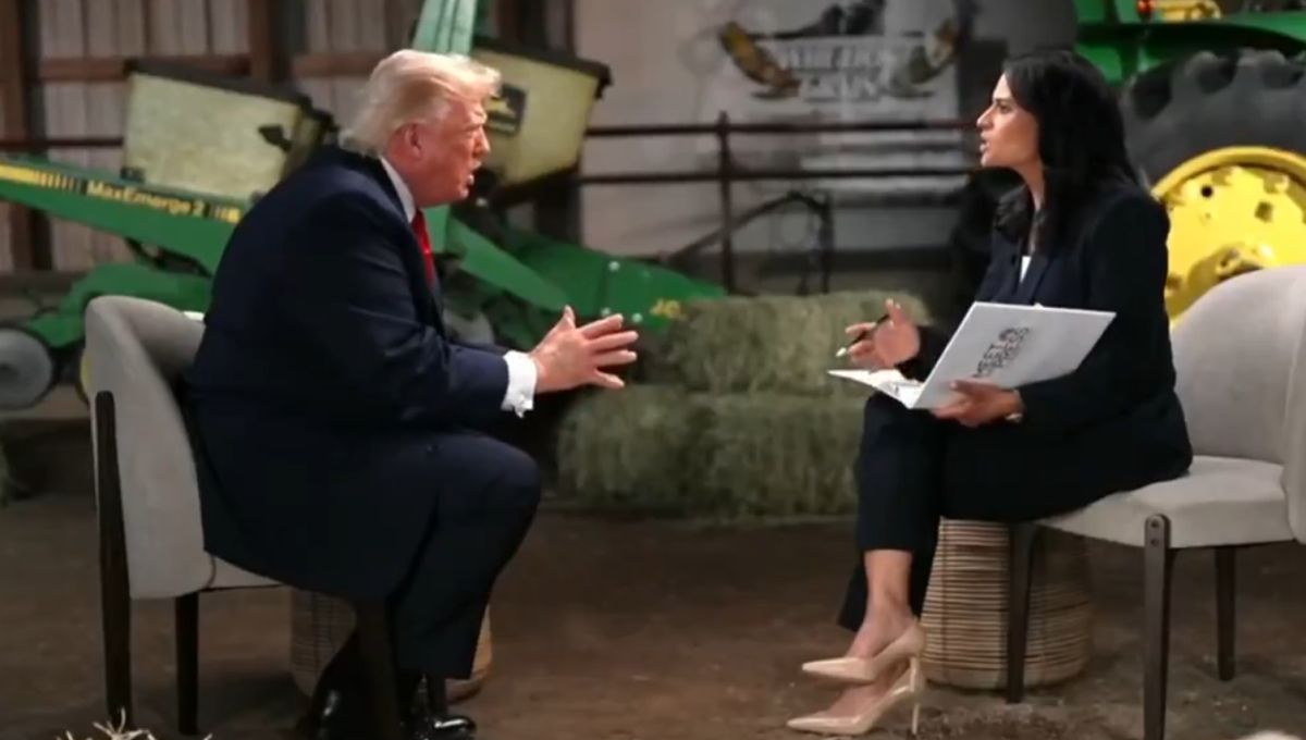 Donald Trump în timpul interviului cu Kristen Welker