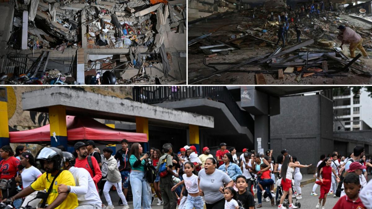 Clădiri prăbușite în Caracas în urma cutremurelor din Venezuela