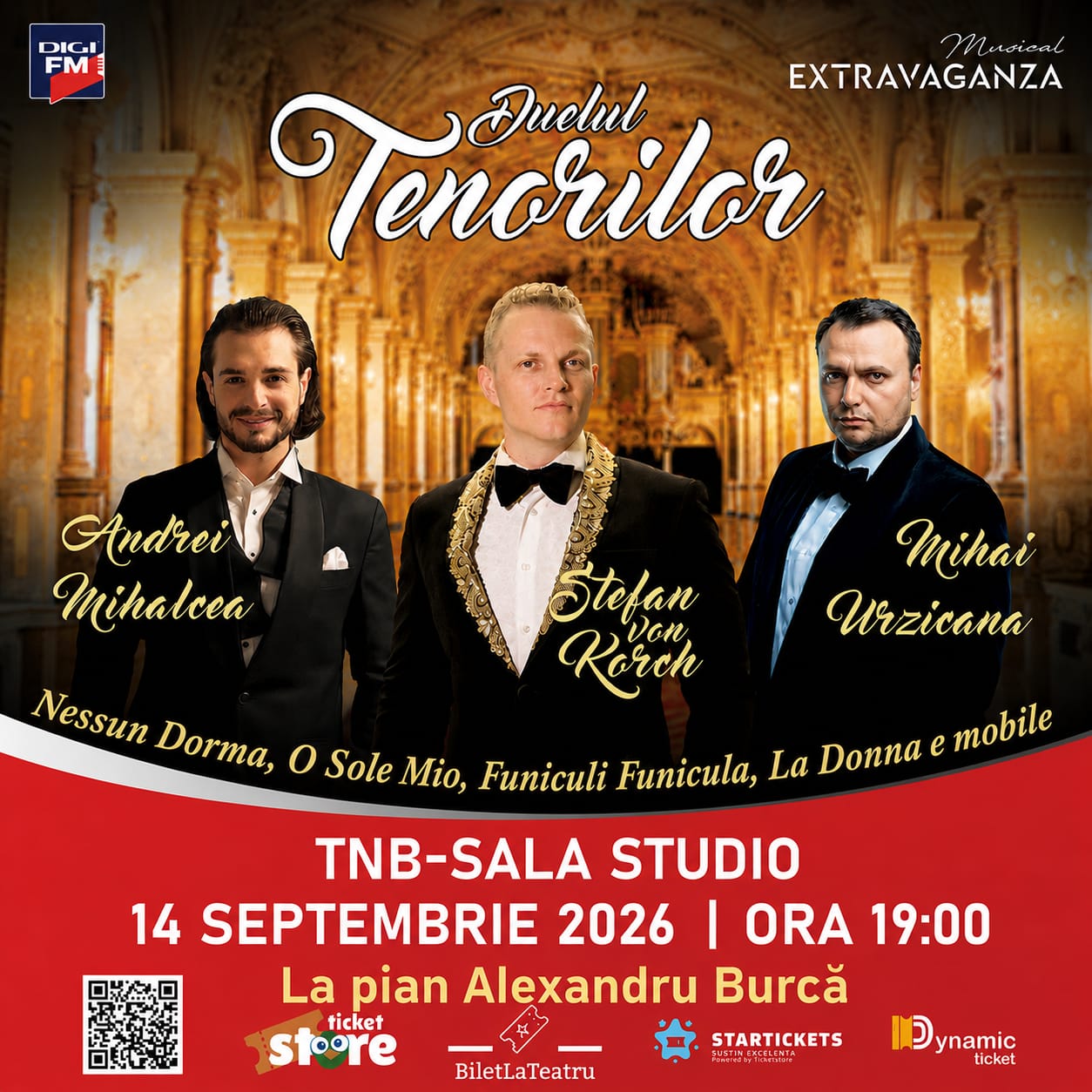 Tenorul Ștefan von Korch pe scenă în timpul unui spectacol