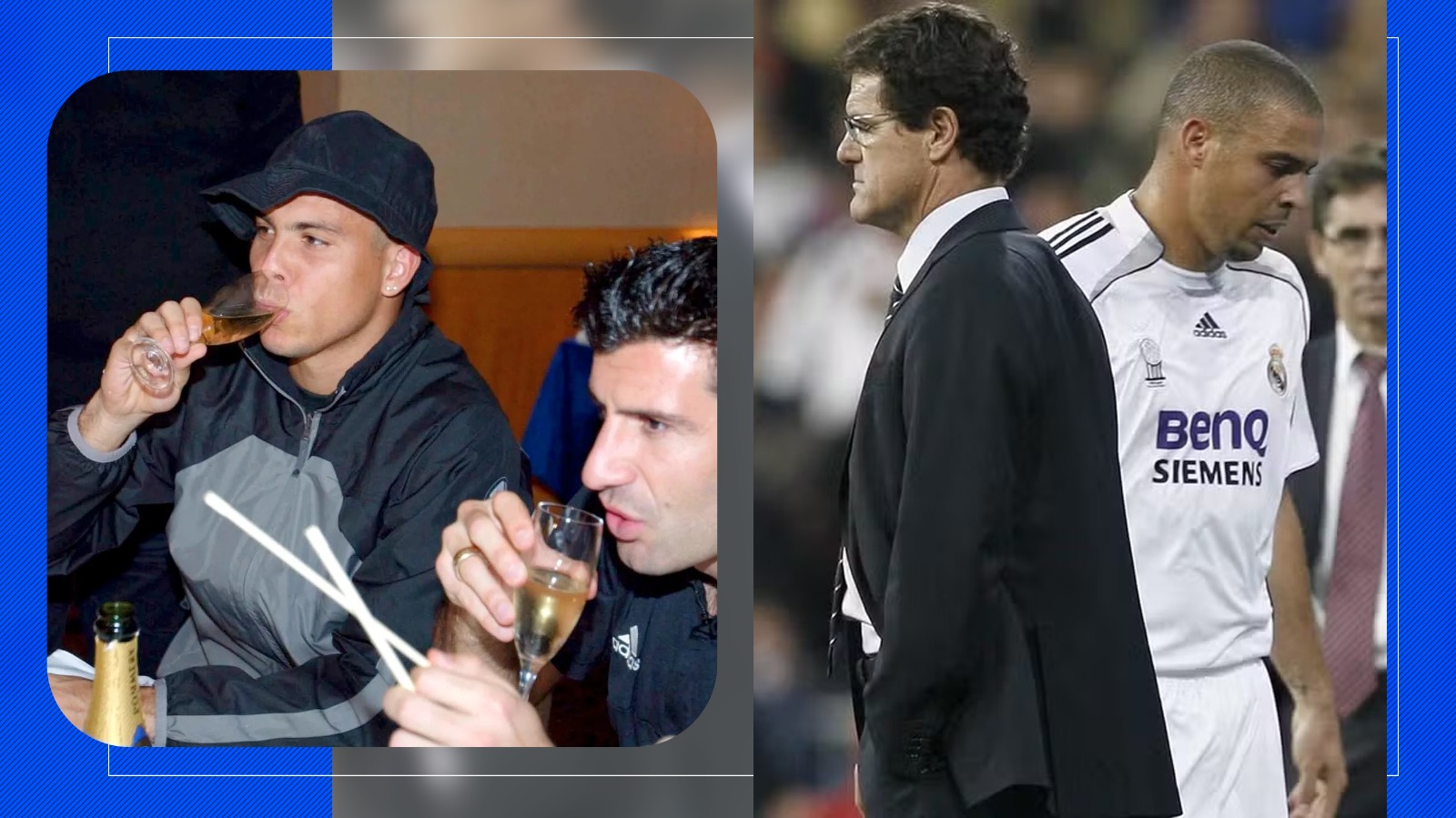 Fabio Capello și Ronaldo Nazário pe teren