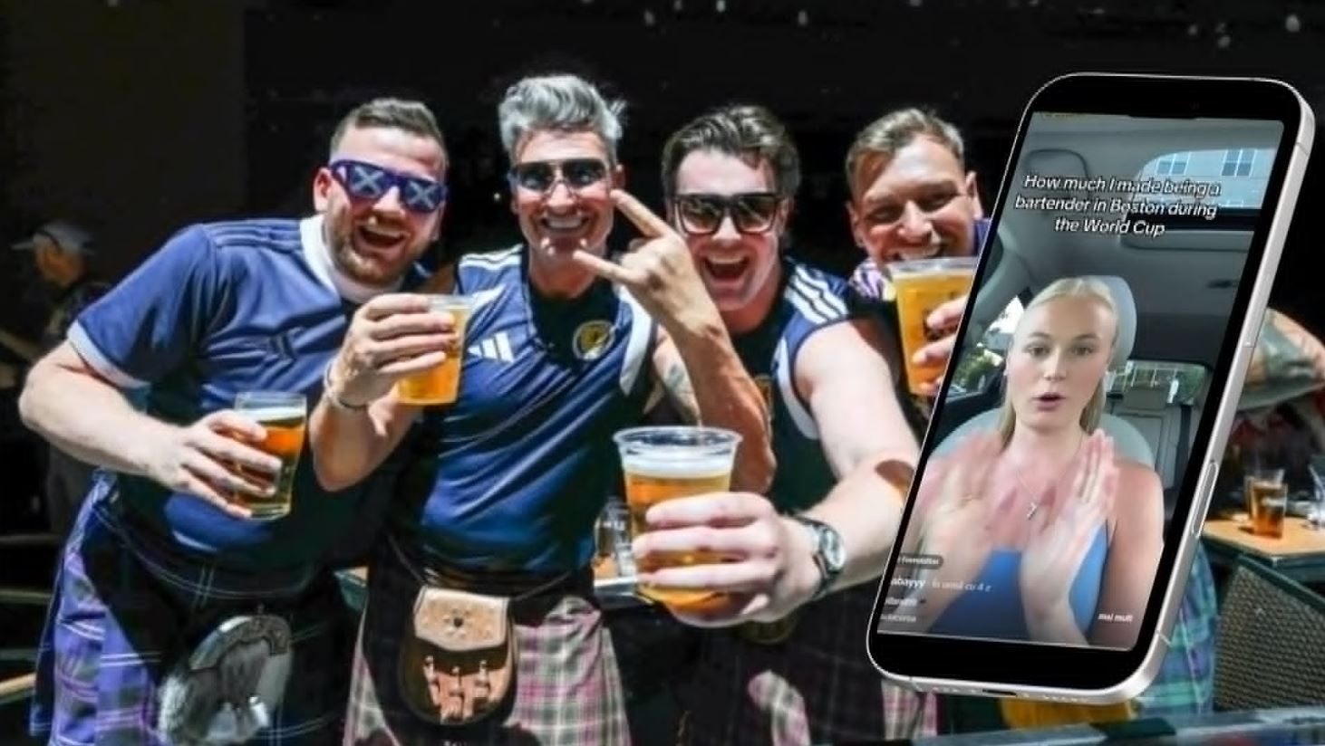 Fanii Scoției au golit stocurile de bere din Boston la Cupa Mondială 2026. O barmaniță a făcut 950 de dolari bacșiș