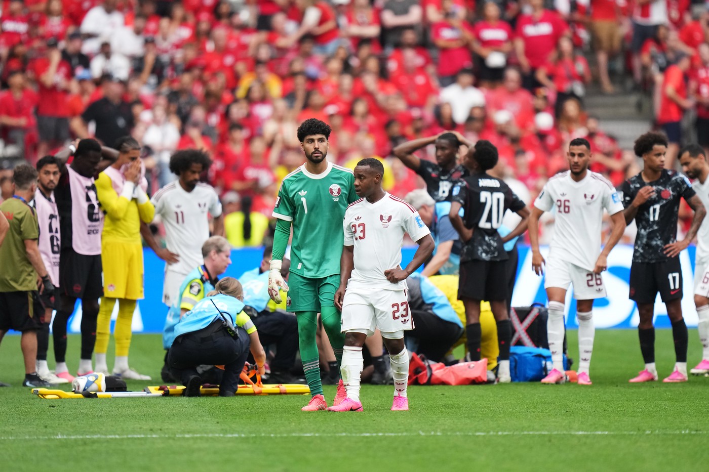 Assim Madibo în timpul meciului Canada - Qatar la CM 2026