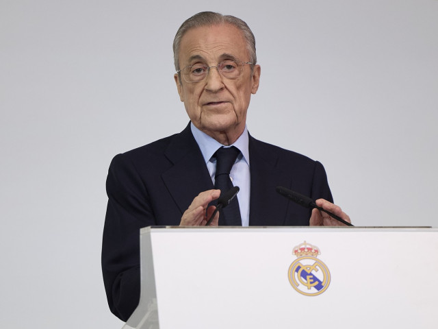Florentino Perez, președintele Real Madrid, la o conferință de presă