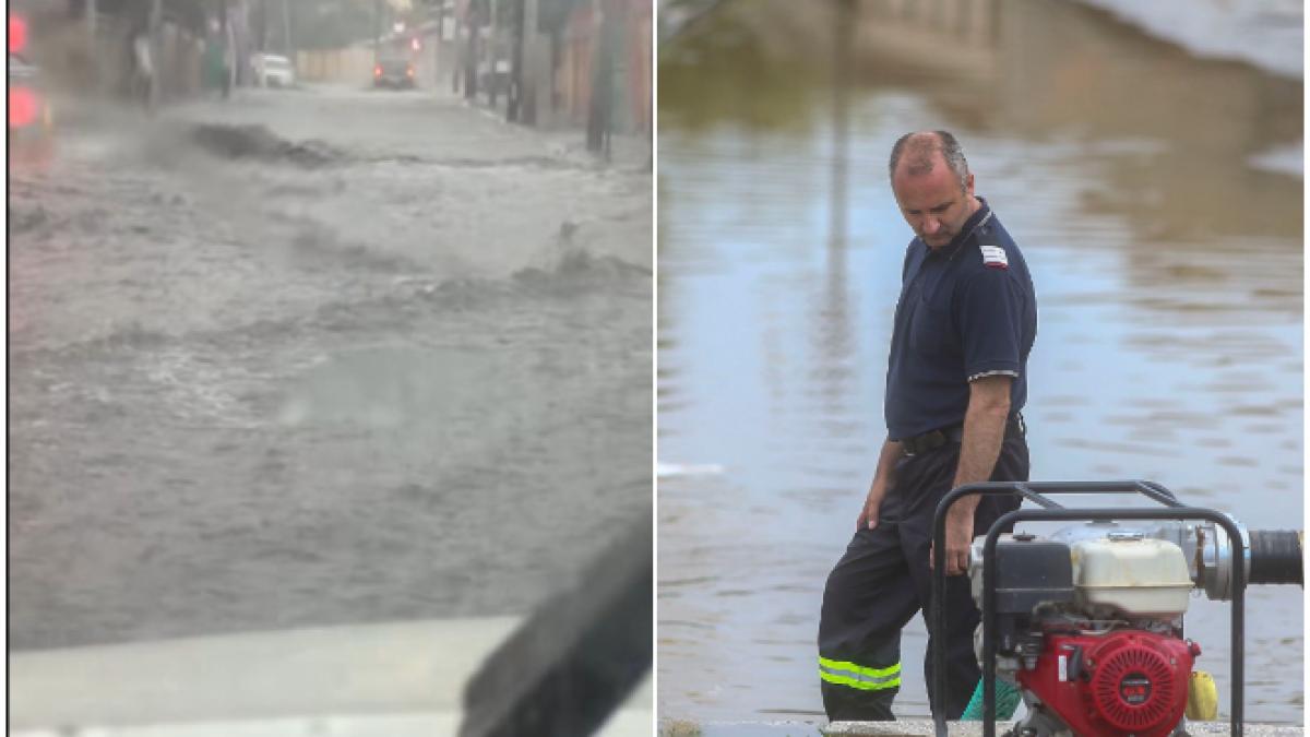 Inundații în Pantelimon, Ilfov, după furtună