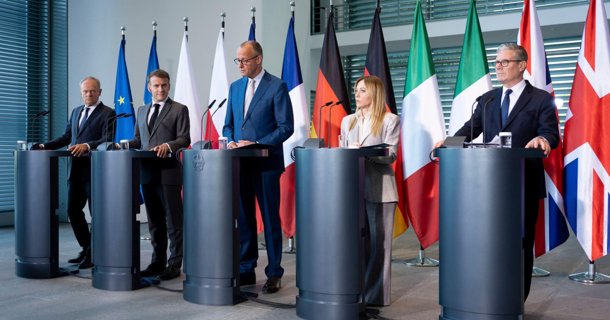 Cancelarul german Friedrich Merz la o conferință de presă