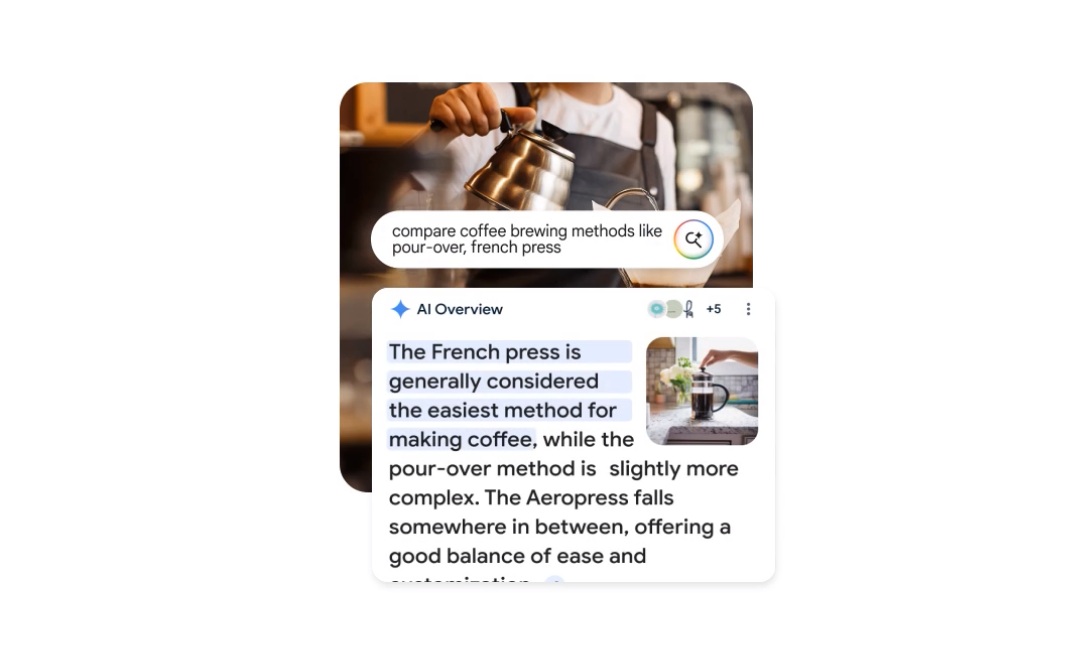 Google AI Overviews pe un ecran de telefon