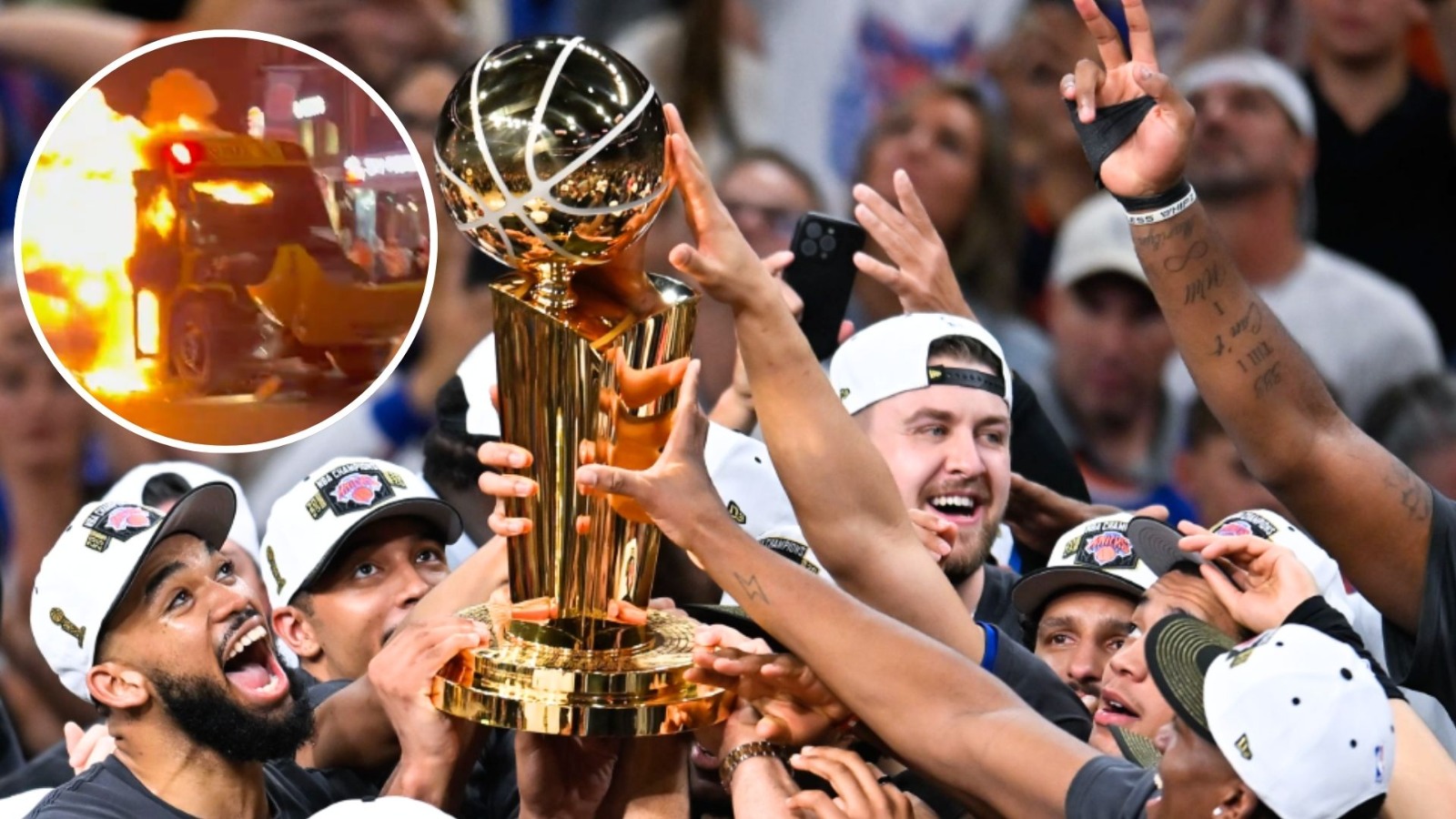 Haos în New York după victoria lui Knicks: focuri de armă și mașini incendiate