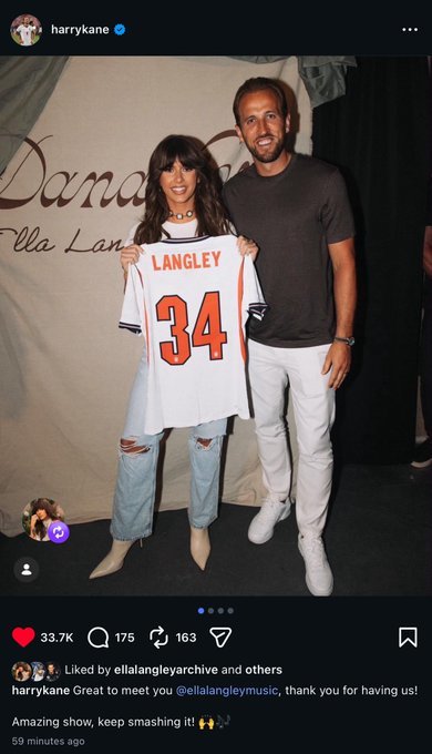 Harry Kane și Ella Langley la concert