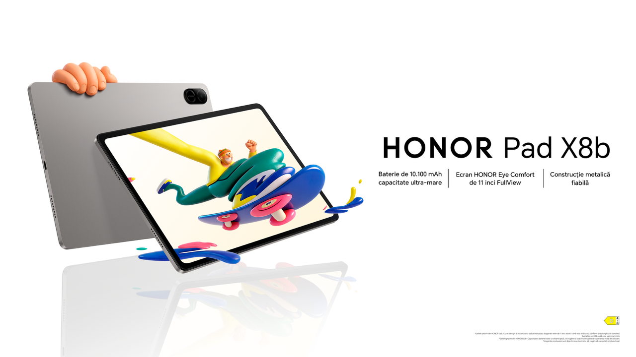 HONOR lansează în România tableta Pad X8b cu autonomie de 97 de zile în standby