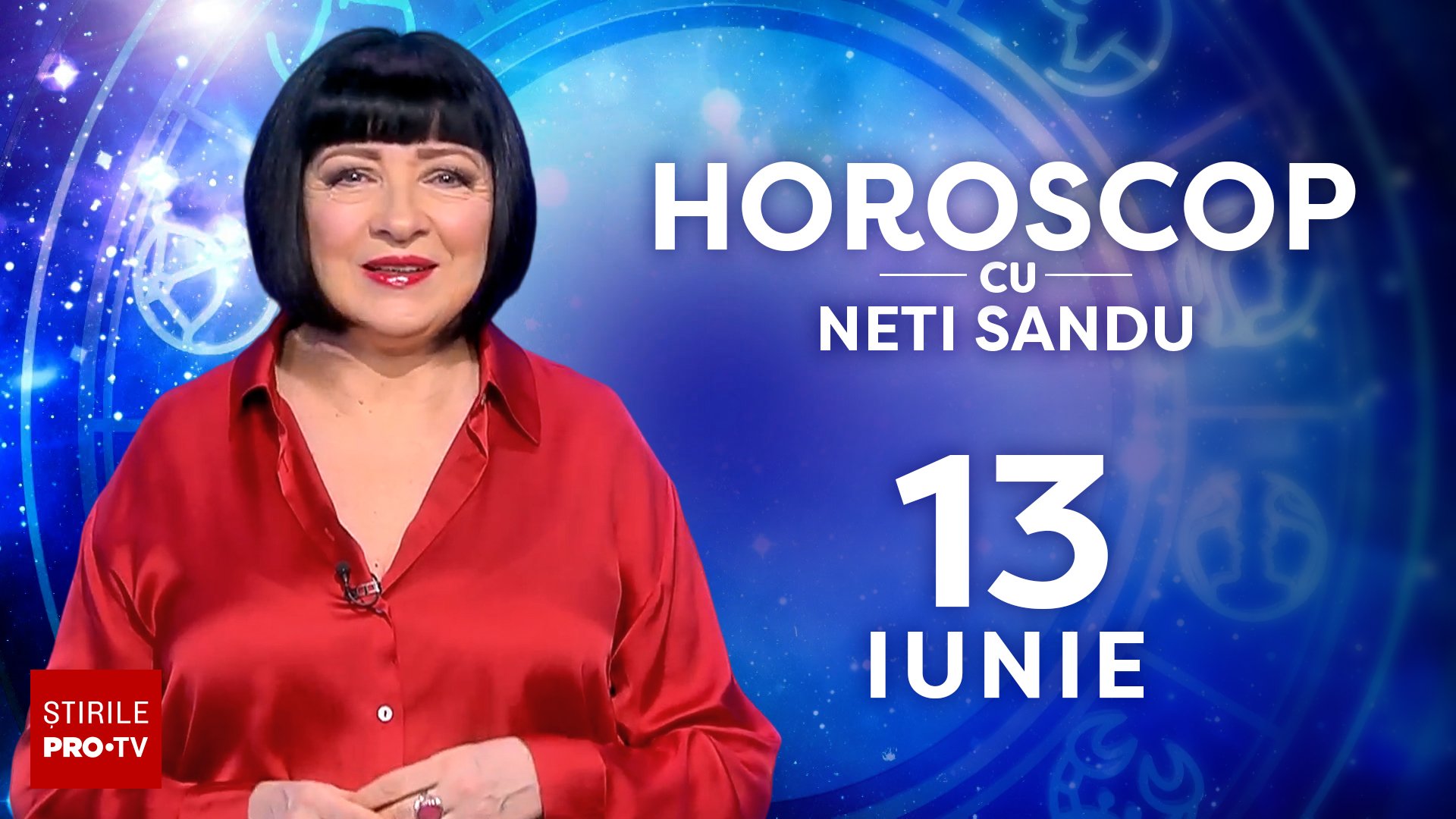 Neti Sandu prezentând horoscopul la Știrile PRO TV
