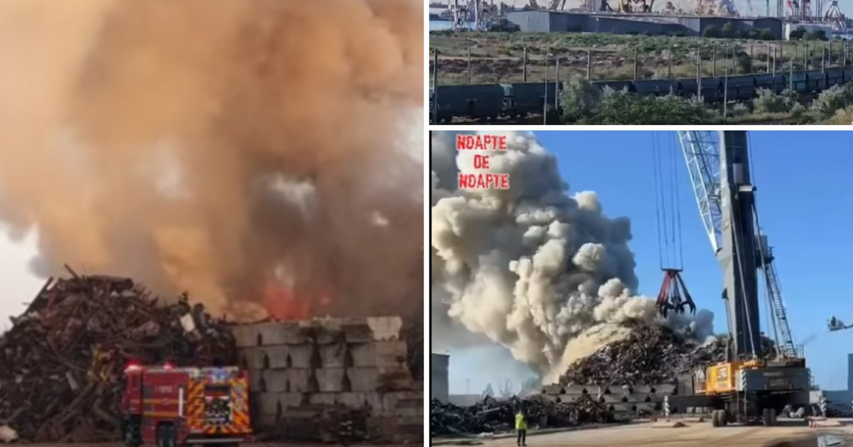 Incendiu Portul Agigea depozit deșeuri fier vechi