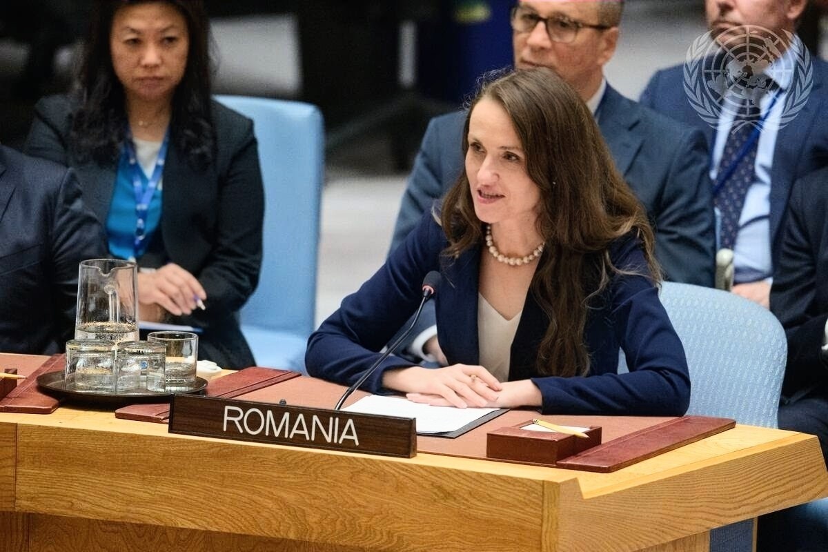 Sala Consiliului de Securitate al ONU în timpul reuniunii privind incidentul de la Galați