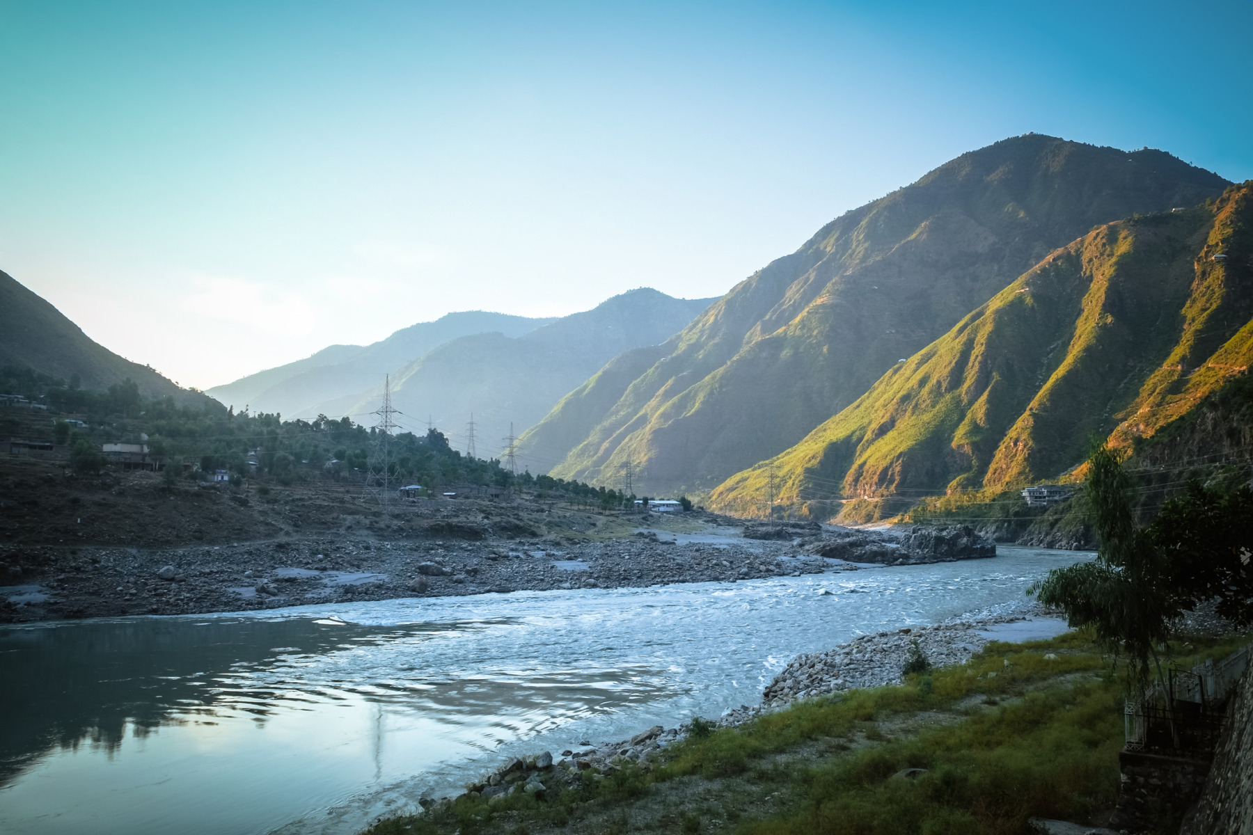 Hartă a bazinului fluviului Indus între India și Pakistan