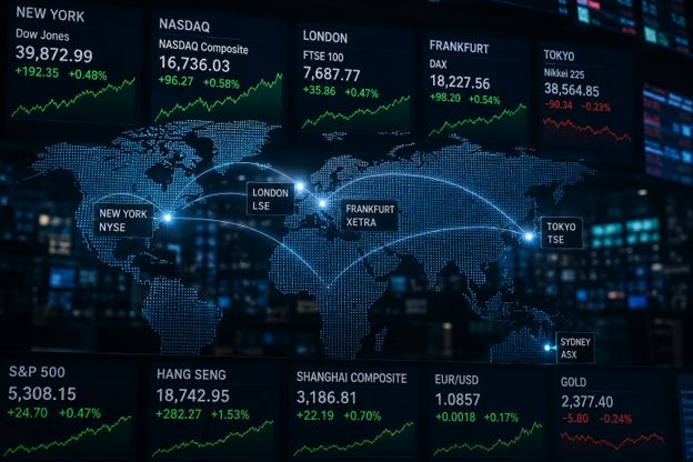 Grafic cu tendințe piețe financiare și investitori individuali