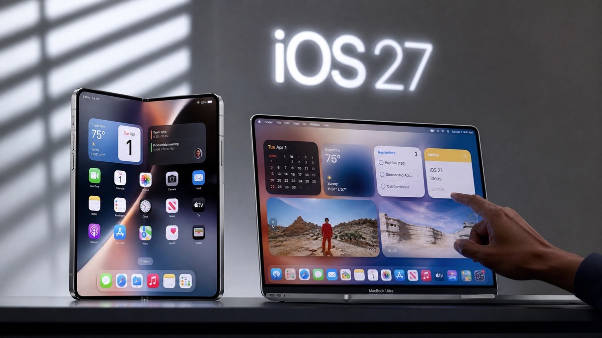 iOS 27 și macOS 27 dezvăluie iPhone Ultra pliabil și MacBook Ultra cu ecran tactil