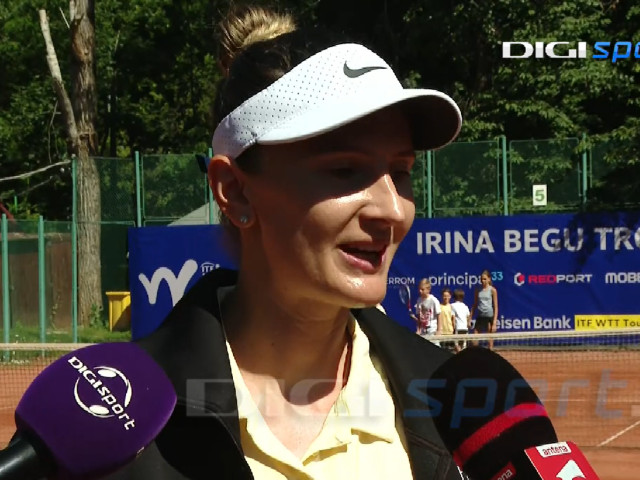 Irina Begu pe terenul de tenis